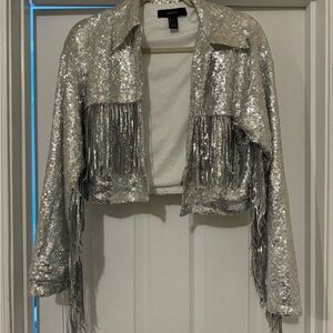 Fringe sequin jacket